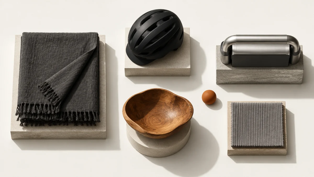 Curated Catvithy home objects styled on stone pedestals